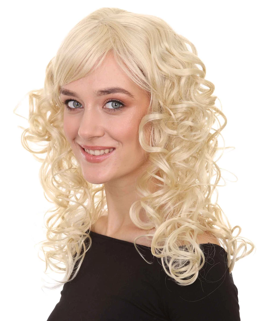 HPO Men's Adult Womens Wig | Curly Long Princess Blonde Cosplay Halloween Wig | Premium Breathable Capless Cap 2 HPO Men's Adult Womens Wig | Curly Long Princess Blonde Cosplay Halloween Wig | Premium Breathable Capless Cap