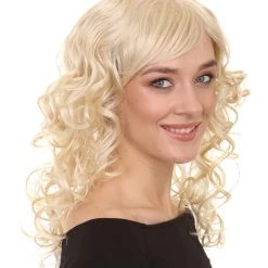 HPO Men's Adult Womens Wig | Curly Long Princess Blonde Cosplay Halloween Wig | Premium Breathable Capless Cap 14 HPO Men's Adult Womens Wig | Curly Long Princess Blonde Cosplay Halloween Wig | Premium Breathable Capless Cap