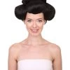 Adult Women's 10" Inch Short Length Updo Halloween Animated Geisha Warrior Costume Wig, Synthetic Soft Fiber Hair, Perfect For Your Next Princess Convention And Group Anime Party! | HPO