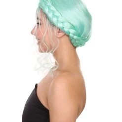 Adult Women's 16" Inch Medium Length Halloween Cosplay Braided Updo Iconic Influencer Of Social Media Costume Wig, Synthetic Soft Fiber Hair, | HPO 11 Adult Women's 16