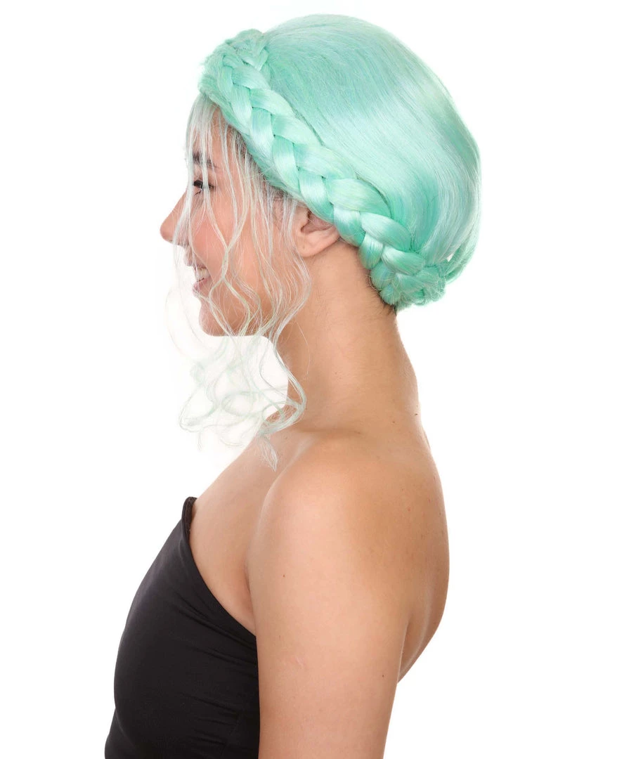 Adult Women's 16" Inch Medium Length Halloween Cosplay Braided Updo Iconic Influencer Of Social Media Costume Wig, Synthetic Soft Fiber Hair, | HPO 3 Adult Women's 16" Inch Medium Length Halloween Cosplay Braided Updo Iconic Influencer Of Social Media Costume Wig, Synthetic Soft Fiber Hair, | HPO