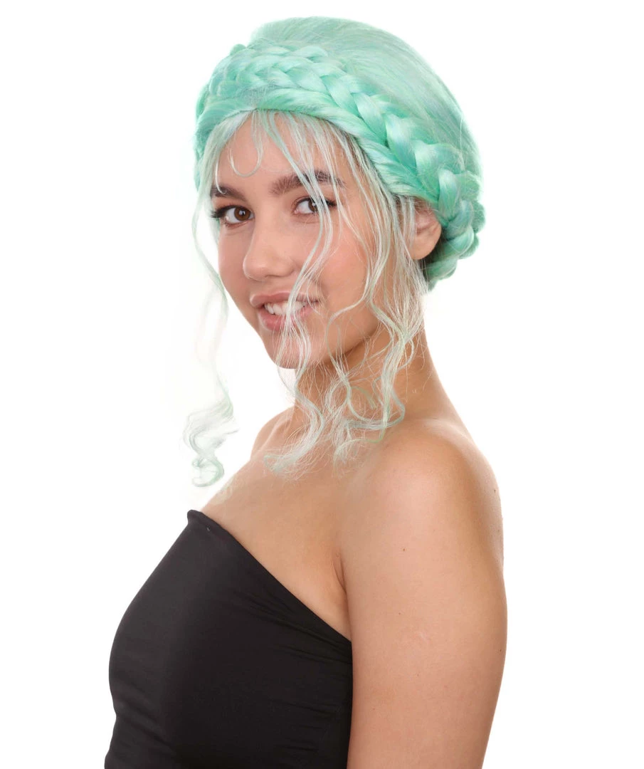 Adult Women's 16" Inch Medium Length Halloween Cosplay Braided Updo Iconic Influencer Of Social Media Costume Wig, Synthetic Soft Fiber Hair, | HPO 2 Adult Women's 16" Inch Medium Length Halloween Cosplay Braided Updo Iconic Influencer Of Social Media Costume Wig, Synthetic Soft Fiber Hair, | HPO