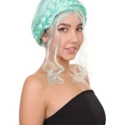 Adult Women's 16" Inch Medium Length Halloween Cosplay Braided Updo Iconic Influencer Of Social Media Costume Wig, Synthetic Soft Fiber Hair, | HPO 14 Adult Women's 16