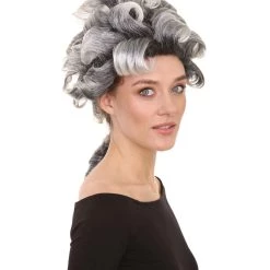 HPO Men's Witch Craft Black And Grey Womens Wig | Gothic Character Cosplay Halloween Wig | Premium Breathable Capless Cap