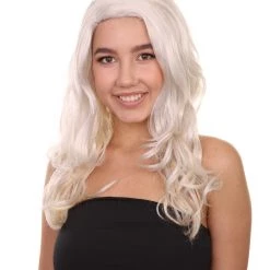 Adult Women's 22" Inch Long Length Wavy Halloween Make Up Artist Influencer Wig, Synthetic Soft Fiber Blonde Costume Hair | HPO