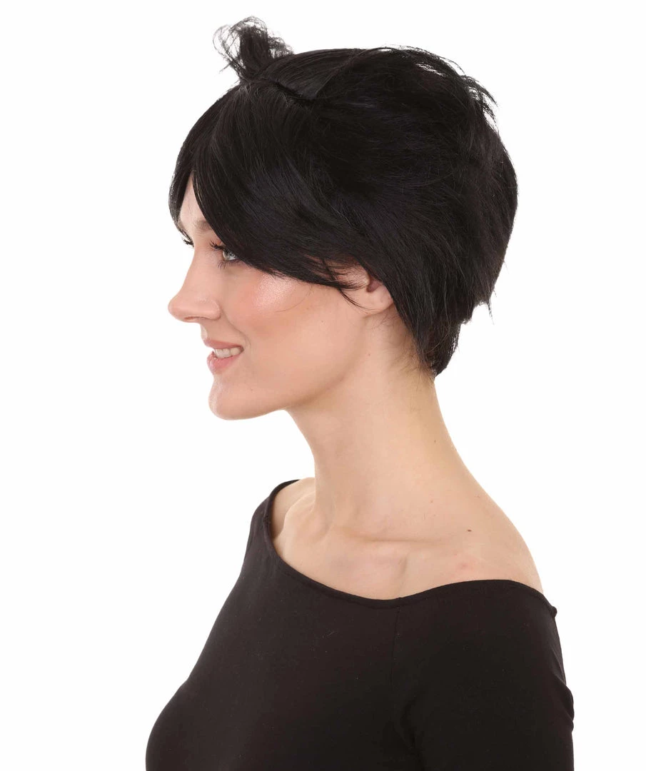 HPO Susanna Wig | Womens Short Black Character Cosplay Halloween Wig | Premium Breathable Capless Cap Men's 3 HPO Susanna Wig | Womens Short Black Character Cosplay Halloween Wig | Premium Breathable Capless Cap Men's