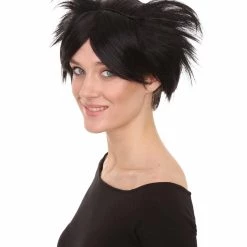 HPO Susanna Wig | Womens Short Black Character Cosplay Halloween Wig | Premium Breathable Capless Cap Men's