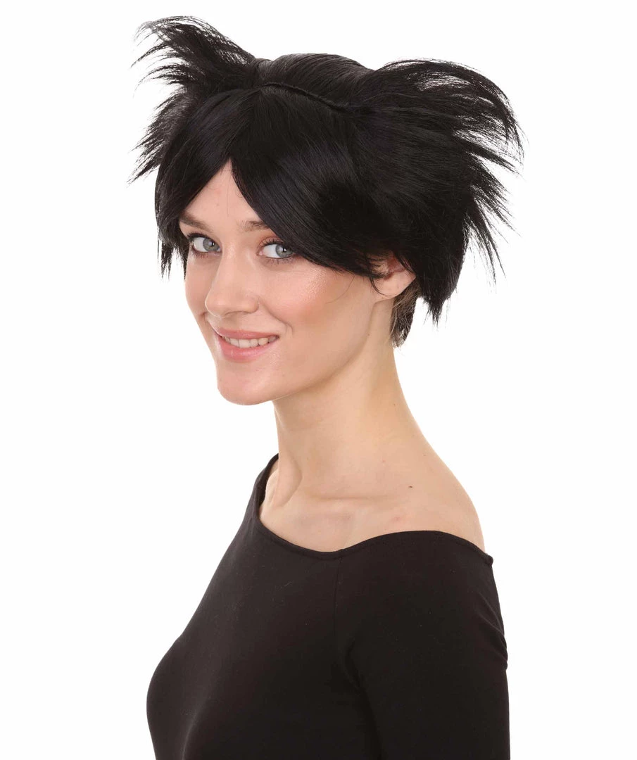 HPO Susanna Wig | Womens Short Black Character Cosplay Halloween Wig | Premium Breathable Capless Cap Men's 2 HPO Susanna Wig | Womens Short Black Character Cosplay Halloween Wig | Premium Breathable Capless Cap Men's