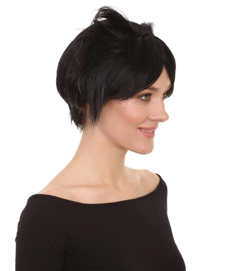 HPO Susanna Wig | Womens Short Black Character Cosplay Halloween Wig | Premium Breathable Capless Cap Men's 5 HPO Susanna Wig | Womens Short Black Character Cosplay Halloween Wig | Premium Breathable Capless Cap Men's
