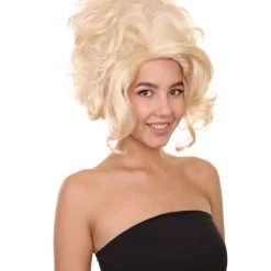 Adult Women's 14" Inch Medium Length Halloween Baroque Renaissance Lady Drag Costume Wig, Synthetic Soft Fiber Hair, Perfect For Your Next Fancy Convention And Group Royal Ball Party! | HPO 14 Adult Women's 14