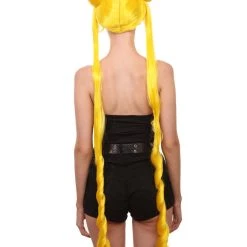 HPO Womens Anime Ponytail Bun | Braided Sexy Cosplay Party Halloween Wig | Premium Breathable Capless Cap