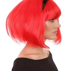 HPO Princess Snow Red Womens Wig | Bob Straight Character Cosplay Halloween Wig | Premium Breathable Capless Cap