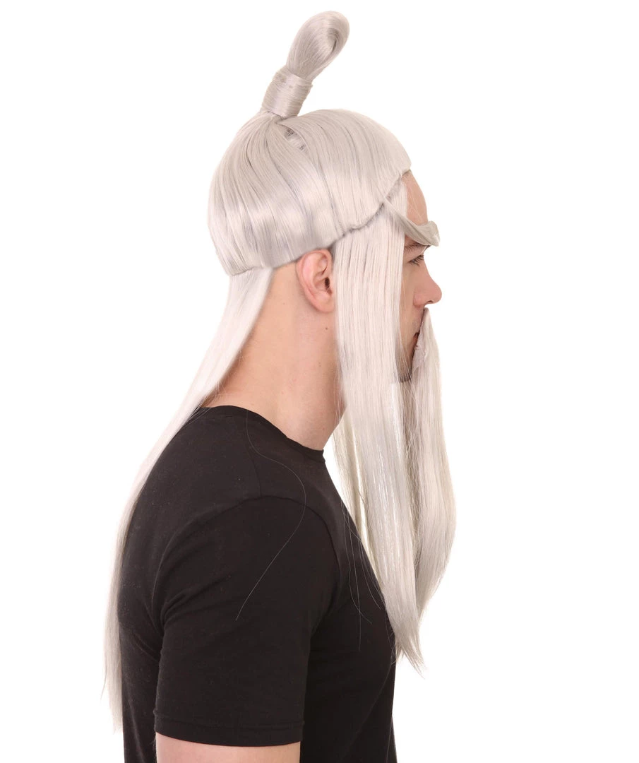 HPO Martial Arts Master Mens Wig Beard Eyebrow Set | Asian Wig | Premium Breathable Capless Cap 6 HPO Martial Arts Master Mens Wig Beard Eyebrow Set | Asian Wig | Premium Breathable Capless Cap