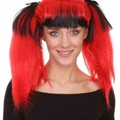 HPO Men's Red Lethal Beauty Womens Wig | Character Cosplay Halloween Wig | Premium Breathable Capless Cap