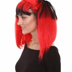 HPO Men's Red Lethal Beauty Womens Wig | Character Cosplay Halloween Wig | Premium Breathable Capless Cap