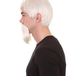 HPO Fastfood Mens Wig And Moustache | Cosplay Halloween Wig | Premium Breathable Capless Cap Men's 11 HPO Fastfood Mens Wig And Moustache | Cosplay Halloween Wig | Premium Breathable Capless Cap Men's