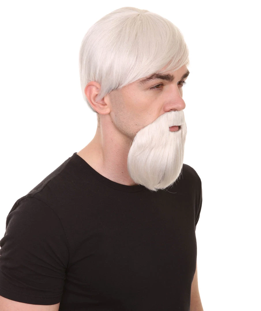 HPO Fastfood Mens Wig And Moustache | Cosplay Halloween Wig | Premium Breathable Capless Cap Men's 6 HPO Fastfood Mens Wig And Moustache | Cosplay Halloween Wig | Premium Breathable Capless Cap Men's