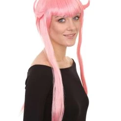 HPO Men's Comic Cutie Womens Wig | Pink Cosplay Halloween Wig | Premium Breathable Capless Cap