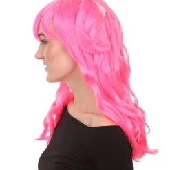 HPO Men's Long Pink Womens Pigtails | Long Pink Character Cosplay Halloween Wig | Premium Breathable Capless Cap 11 HPO Men's Long Pink Womens Pigtails | Long Pink Character Cosplay Halloween Wig | Premium Breathable Capless Cap