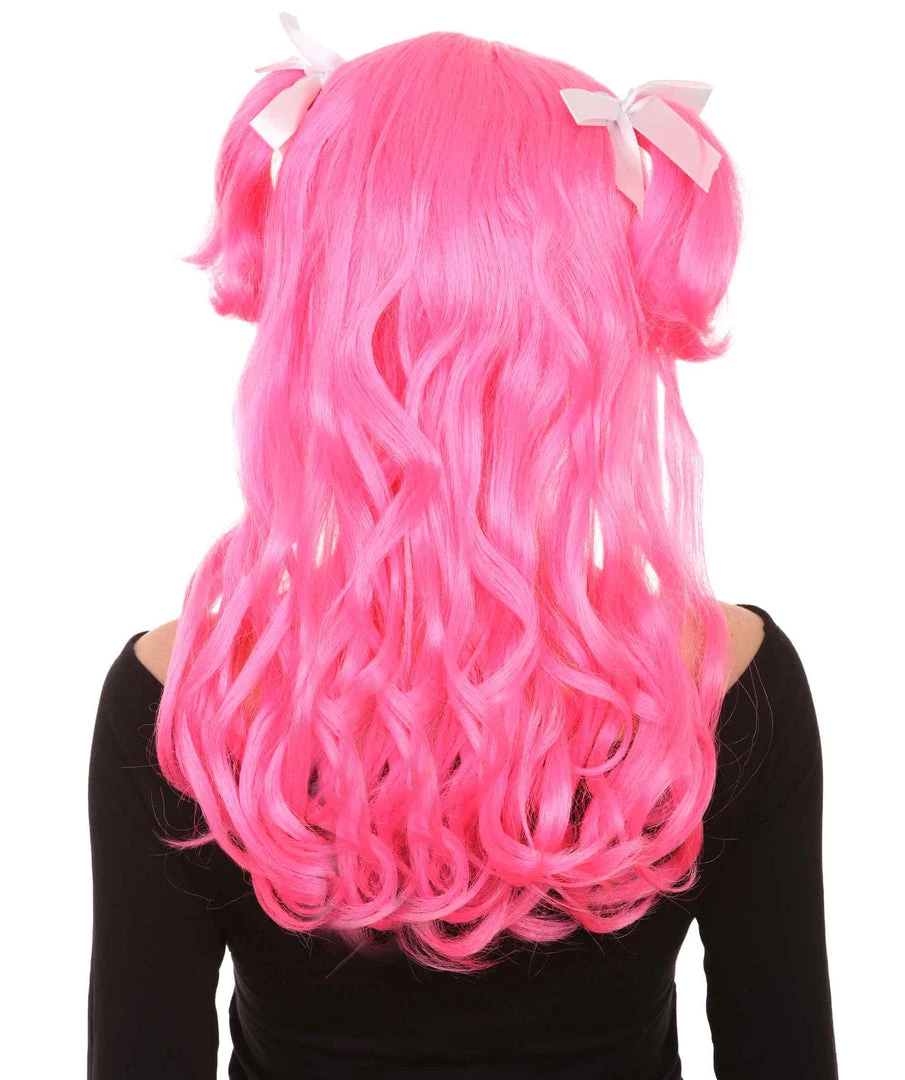 HPO Men's Long Pink Womens Pigtails | Long Pink Character Cosplay Halloween Wig | Premium Breathable Capless Cap 4 HPO Men's Long Pink Womens Pigtails | Long Pink Character Cosplay Halloween Wig | Premium Breathable Capless Cap