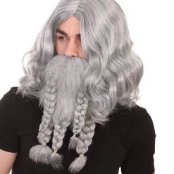 HPO Film Pirate Mens Wig And Full Beard Set | Cosplay Halloween Wig | Multiple Colors | Premium Breathable Capless Cap