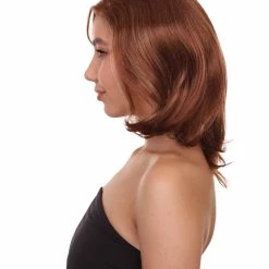 HPO Natural Brown Womens Wig | TV/Movie Short Brown Fancy Cosplay Halloween Wig | Premium Breathable Capless Cap