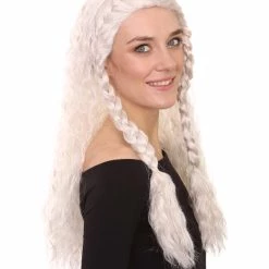 HPO Viking Princess Womens Wig | White Royal Character Cosplay Halloween Wig | Premium Breathable Capless Cap 14 HPO Viking Princess Womens Wig | White Royal Character Cosplay Halloween Wig | Premium Breathable Capless Cap