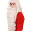 HPO Mens Santa Claus Long Wig And Beard Set | White Merry Christmas Santa Wig | Premium Breathable Capless Cap Men's
