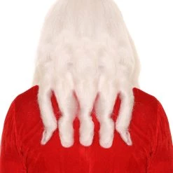 HPO Mens Santa Claus Long Wig And Beard Set | White Merry Christmas Santa Wig | Premium Breathable Capless Cap Men's