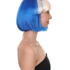 FLAGWIGS Panama Flag Sport Party Bob Wig | National Pride Red White Blue Wig | Premium Breathable Capless Cap Women's