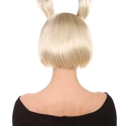 HPO Rabbit Blonde Womens Bob Wig | Animal Rabit Character Cosplay Halloween Wig | Premium Breathable Capless Cap Men's 12 HPO Rabbit Blonde Womens Bob Wig | Animal Rabit Character Cosplay Halloween Wig | Premium Breathable Capless Cap Men's