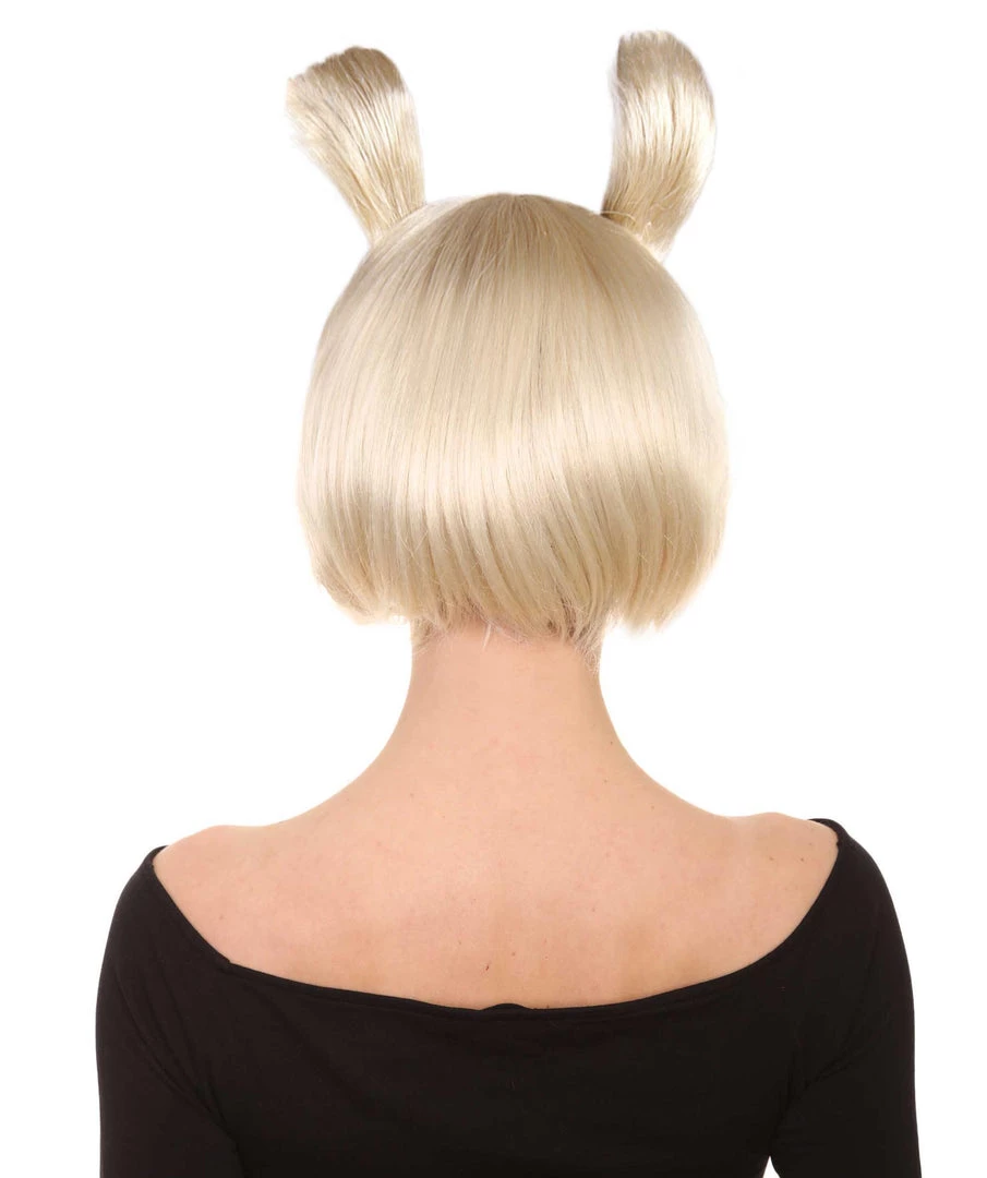 HPO Rabbit Blonde Womens Bob Wig | Animal Rabit Character Cosplay Halloween Wig | Premium Breathable Capless Cap Men's 4 HPO Rabbit Blonde Womens Bob Wig | Animal Rabit Character Cosplay Halloween Wig | Premium Breathable Capless Cap Men's