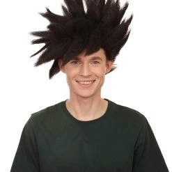 Adult Men's Medium Length Spiked Halloween Cosplay Anime Villain Blueflame Costume Wig, Synthetic Soft Fiber Hair, Perfect For Your Next Convention And Group Crossplay! | HPO