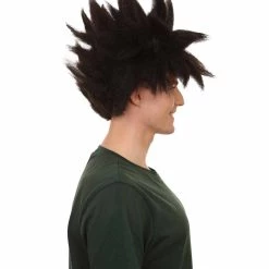 Adult Men's Medium Length Spiked Halloween Cosplay Anime Villain Blueflame Costume Wig, Synthetic Soft Fiber Hair, Perfect For Your Next Convention And Group Crossplay! | HPO