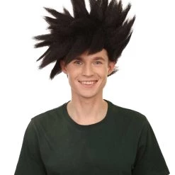 Adult Men's Medium Length Spiked Halloween Cosplay Anime Villain Blueflame Costume Wig, Synthetic Soft Fiber Hair, Perfect For Your Next Convention And Group Crossplay! | HPO