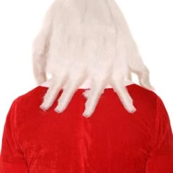 HPO Men's Mens Father Xmas Santa Claus Wig And Beard Set | White Merry Christmas Santa Wig | Premium Breathable Capless Cap