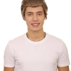 Adult Men's 9" Inch Short Length Straight Halloween Cosplay Hero Of America Costume Grey Wig, Synthetic Soft Fiber Hair | HPO