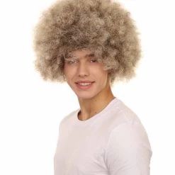 HPO SALE Afro Brown Wig | Super Jumbo Afro Cosplay Halloween Wig | Premium Breathable Capless Cap Design