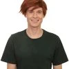 Adult Men's 10" Inch Short Length Cosplay Anime Halloween Animated Frat Guy Boss Baby Wig, Synthetic Soft Fiber Hair, | HPO