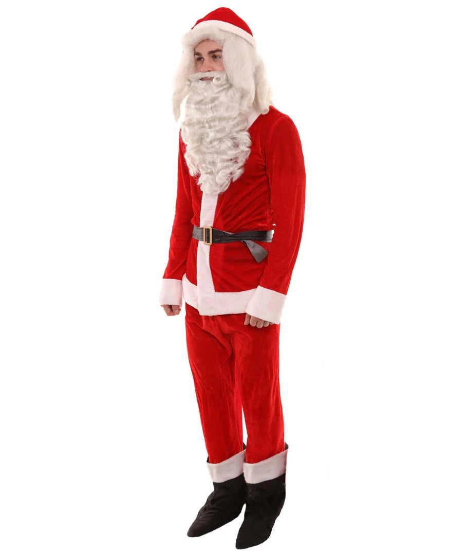 HPO Adult Men's Classic Santa Claus Suit Costume | Red Christmas Costume 3 HPO Adult Men's Classic Santa Claus Suit Costume | Red Christmas Costume