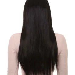 HPO Womens Witch Wigs | Black Long Horror Halloween Wigs | Premium Breathable Capless Cap Men's