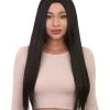 HPO Womens Witch Wigs | Black Long Horror Halloween Wigs | Premium Breathable Capless Cap Men's