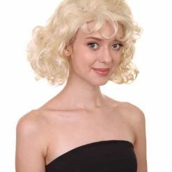 HPO 51's Curly Womens Wig | Blonde Vintage Wig | Premium Breathable Capless Cap Women's 14 HPO 51's Curly Womens Wig | Blonde Vintage Wig | Premium Breathable Capless Cap Women's