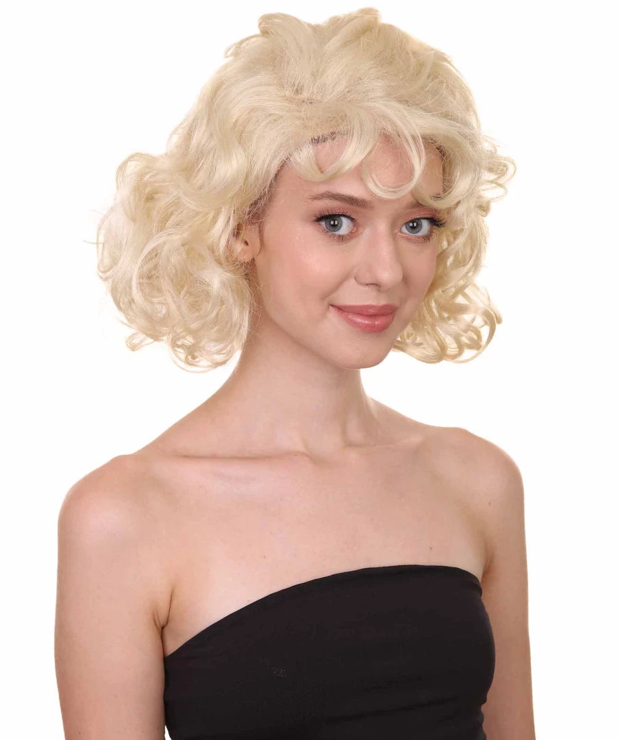 HPO 51's Curly Womens Wig | Blonde Vintage Wig | Premium Breathable Capless Cap Women's 6 HPO 51's Curly Womens Wig | Blonde Vintage Wig | Premium Breathable Capless Cap Women's