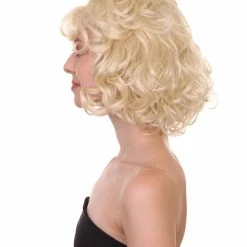 HPO 51's Curly Womens Wig | Blonde Vintage Wig | Premium Breathable Capless Cap Women's 11 HPO 51's Curly Womens Wig | Blonde Vintage Wig | Premium Breathable Capless Cap Women's