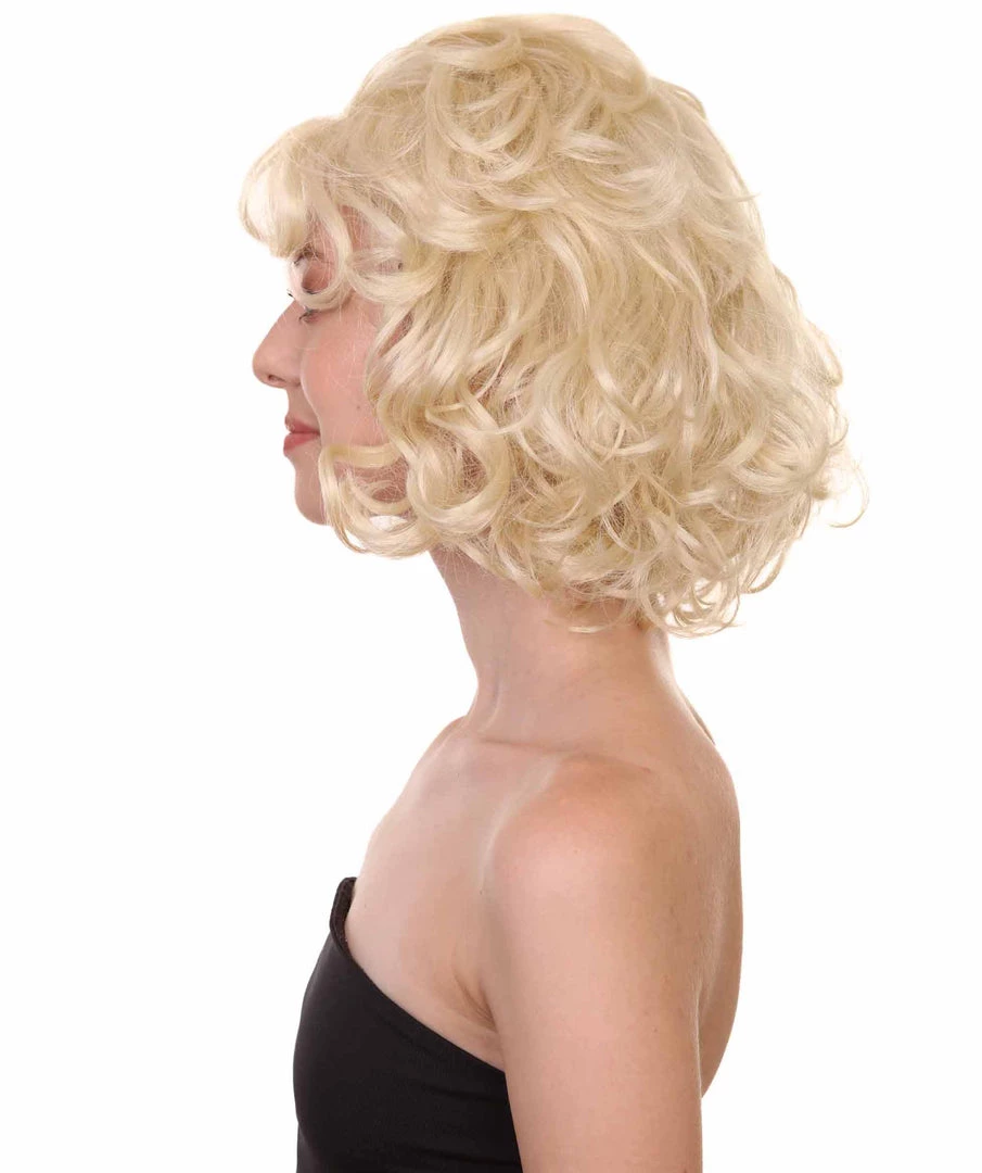 HPO 51's Curly Womens Wig | Blonde Vintage Wig | Premium Breathable Capless Cap Women's 3 HPO 51's Curly Womens Wig | Blonde Vintage Wig | Premium Breathable Capless Cap Women's
