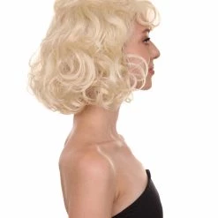 HPO 51's Curly Womens Wig | Blonde Vintage Wig | Premium Breathable Capless Cap Women's 13 HPO 51's Curly Womens Wig | Blonde Vintage Wig | Premium Breathable Capless Cap Women's