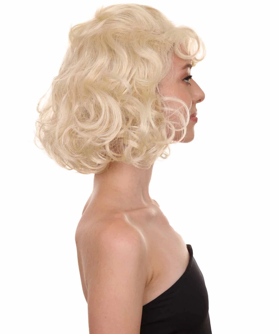 HPO 51's Curly Womens Wig | Blonde Vintage Wig | Premium Breathable Capless Cap Women's 5 HPO 51's Curly Womens Wig | Blonde Vintage Wig | Premium Breathable Capless Cap Women's