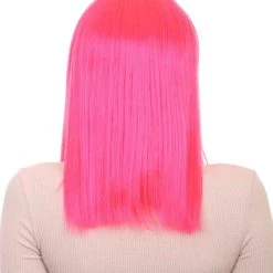 HPO Men's Womens Long Bob Wig | Neon Pink Cosplay Halloween Wig | Premium Breathable Capless Cap 14 HPO Men's Womens Long Bob Wig | Neon Pink Cosplay Halloween Wig | Premium Breathable Capless Cap