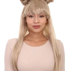 HPO Women's Asian Princess Wig | Blonde Cosplay Wigs | Premium Breathable Capless Cap